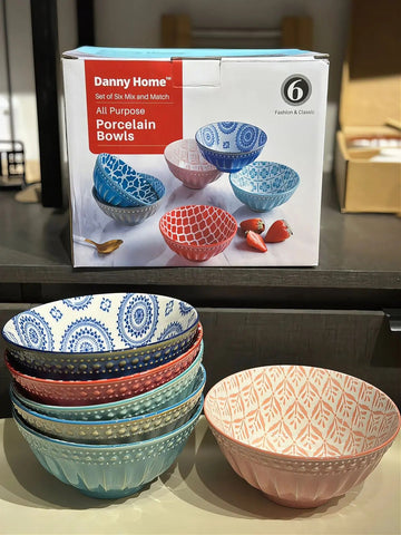 Danny Home Multicolour Soup Bowl (6Pcs)