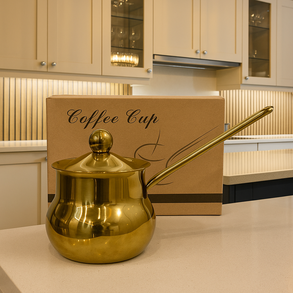 STAINLESS STEEL GOLDEN POT – 10CM PREMIUM KITCHEN COOKWARE FOR COFFEE TEA & MULTIPURPOSE USE