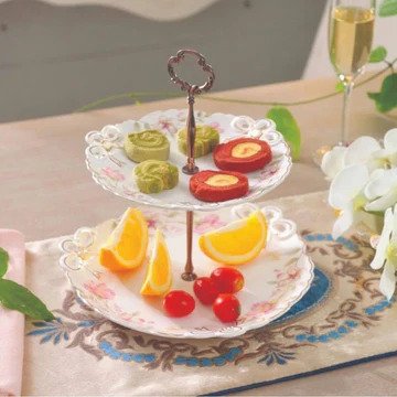 Gold Lining Dessert Tray (2 Tier)