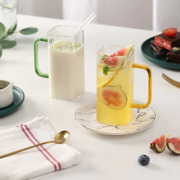 Square Glass Mug Breakfast-Multipurpose