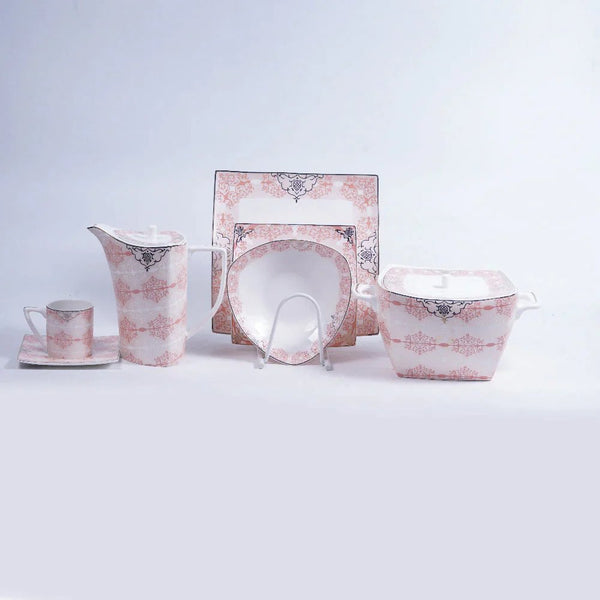 DINNER SET BONE CHINA 61 Pcs SQUARE