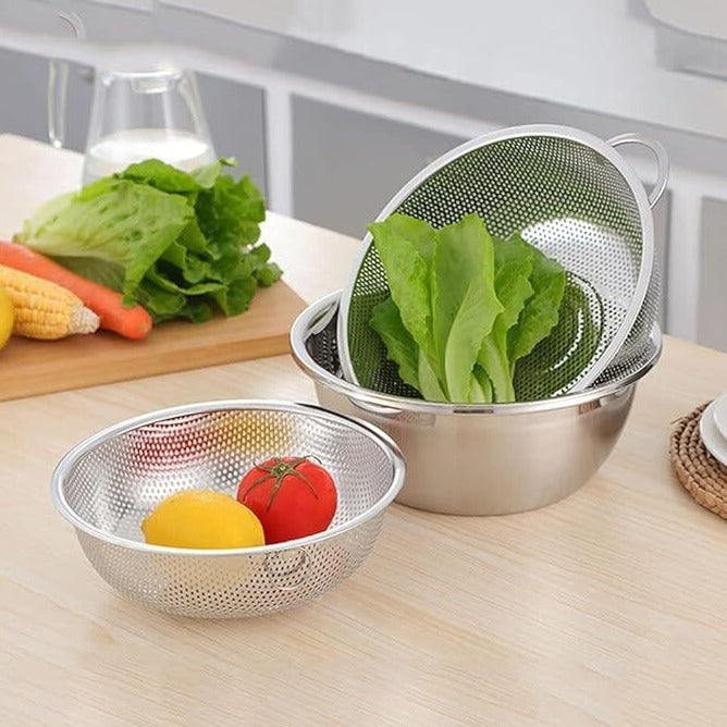 5-Piece Mesh Colander Set – Durable Stainless Steel