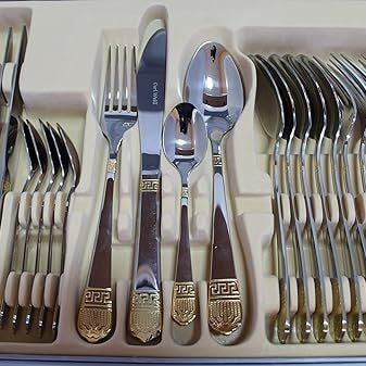 Versace Gold Pattern Stainless Steel Cutlery Set 24 Pcs