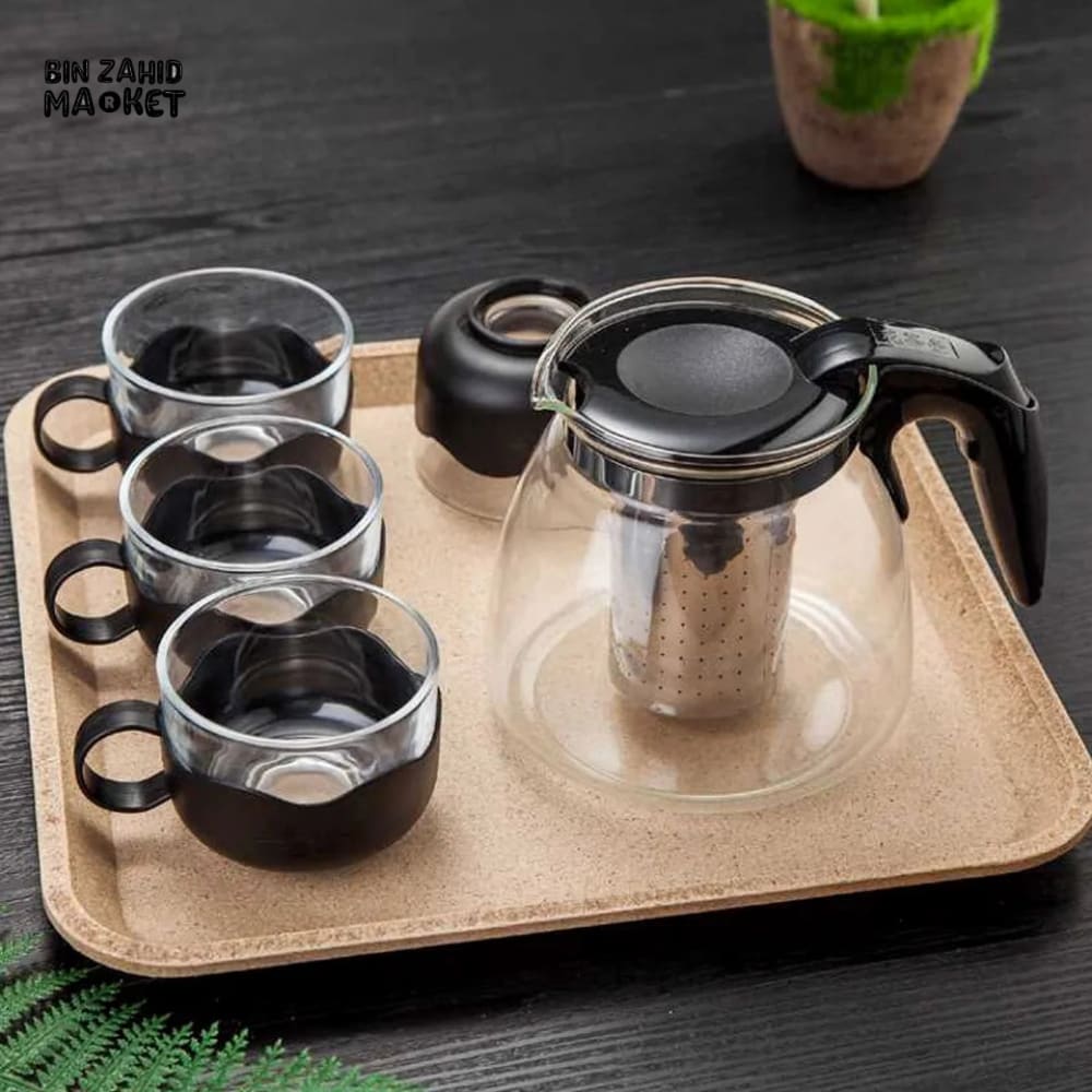 Glass Teapot with 4 Cups