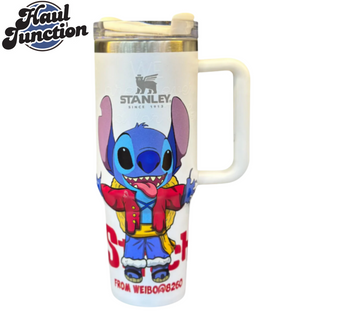 THE STANLEY X STITCH SPECIAL EDITION H2.0 FLOWSTATE QUENCHER TUMBLER 40OZ –  WHITE