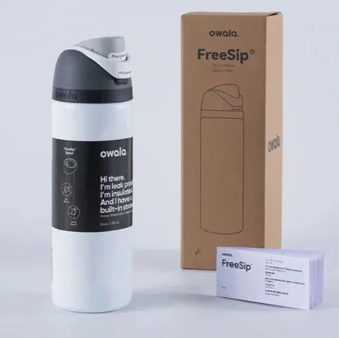 Owala FreeSip water bottle White 24oz with packaging 