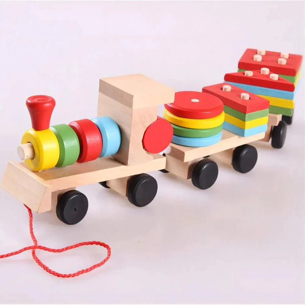 Wooden Train Toy Children's Early Education Building Blocks