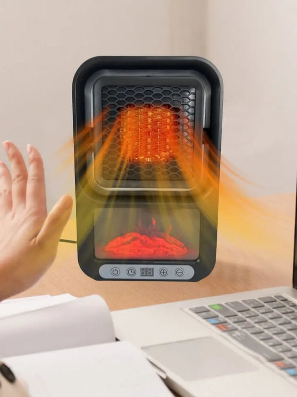 Space Heater With 3D Flame  Adjustable Quiet Electric Heater