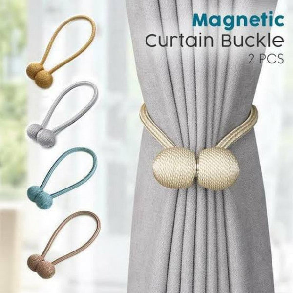 Magnetic Curtain Tiebacks With Unique Wooden Balls