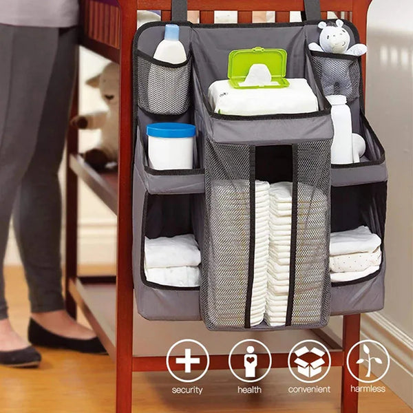 Baby Diaper Caddy Organiser,Nappy Caddy Organiser with Detachable Dividers