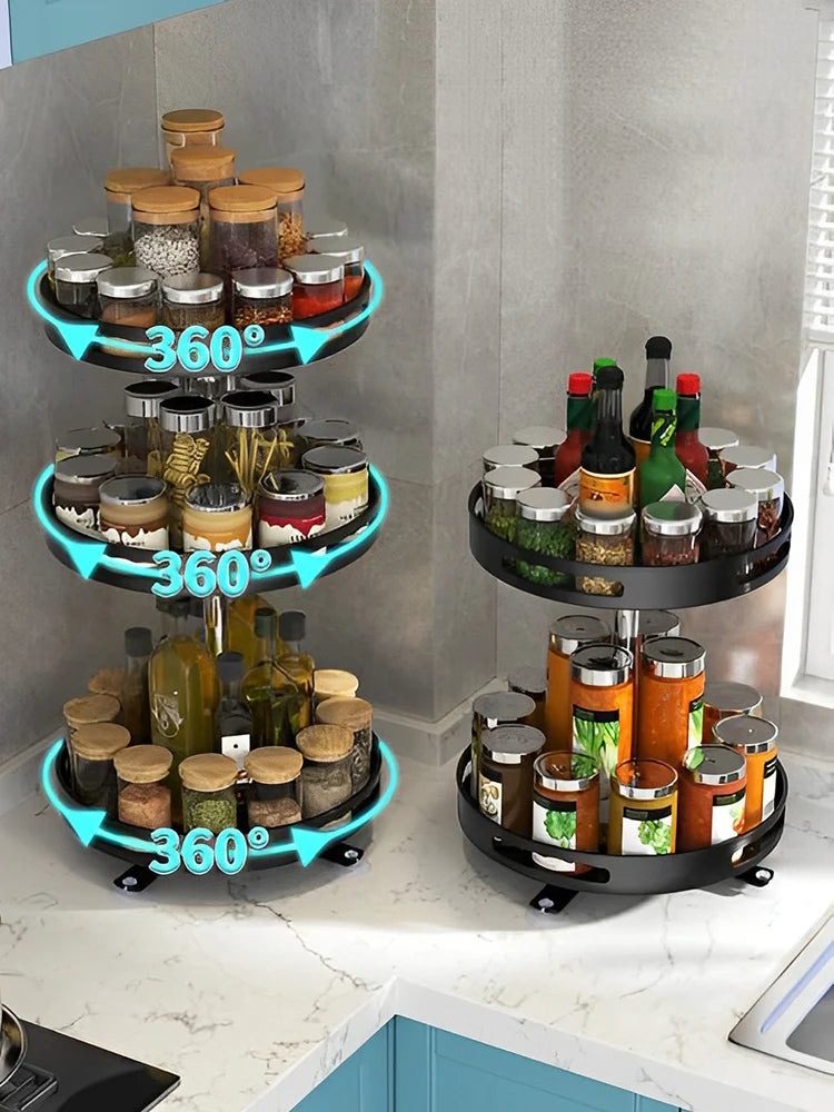 Rotatable Spice Rack Kitchen