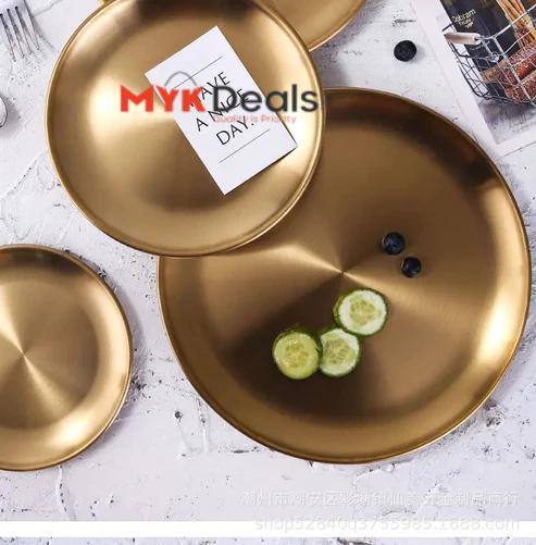 Luxurious SS Round Plate Gold