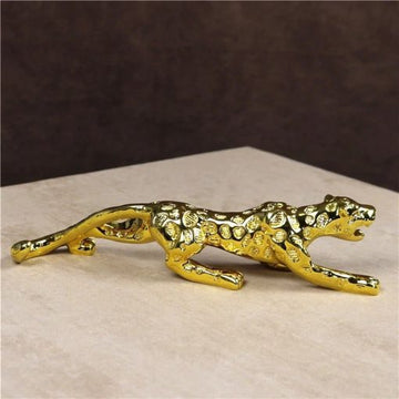 Creative Golden Metal Leopard Statue