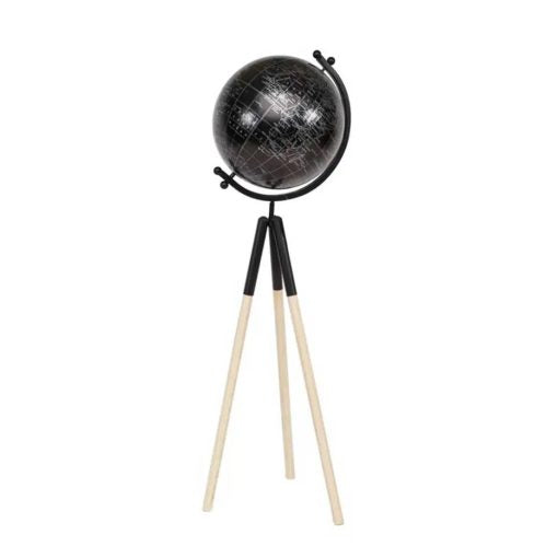Tall World Wooden Tripod Globe