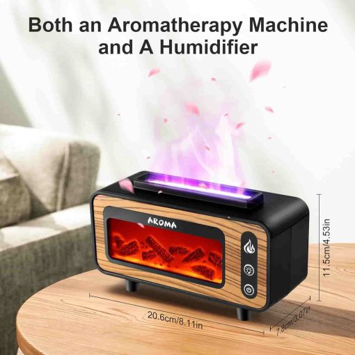 Retro 7 Color Fireplace Flame Aromatherapy Air Humidifier