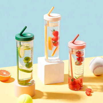 Fruit Infuser Water Bottle With Straw - 24oz / 700ml