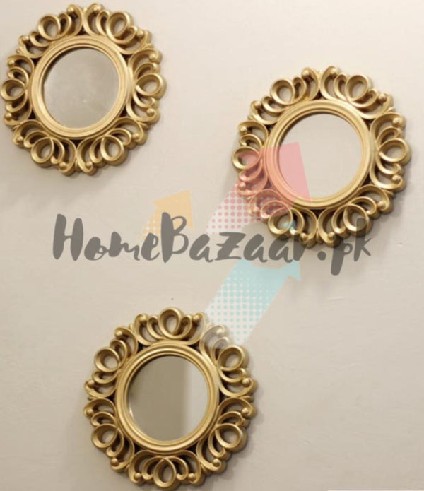 Embroidered Design 3pc Mirror Set