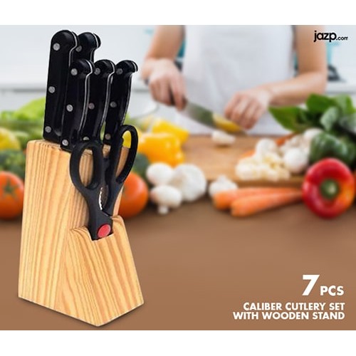 7 Pcs Knife Set With Wooden Stand