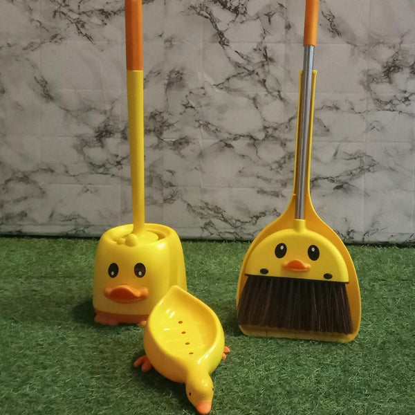 Amazing Duck Cleaning Kit, Duck Dust Broom Set, Little Duck Soap Holder, Duck Toilet Cleaner, Kids Cleaning Kit