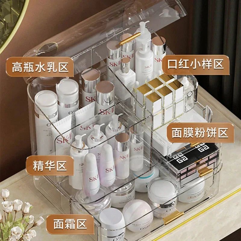 Transparent Makeup Organizers Acrylic Cosmetic Storage Box Eyebrow Pencil Lipstick Skin Care Products Storage