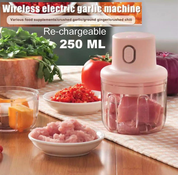 Re-chargeable Intelligent Electric Garlic Machine Garlic Cutter with Multifunctional Dual Bowl