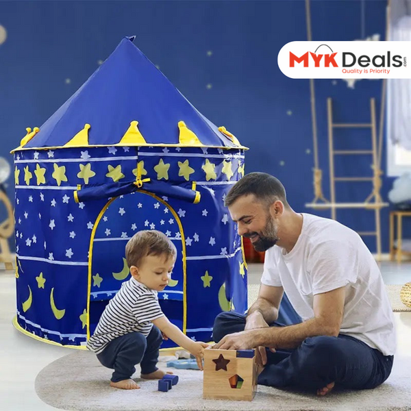 Castle Play House, Foldable Tipi Prince Folding Tent, Children Boy Castle Cubby Play, Funny Zone Indoor Outdoor Playhouse Castle Toy,  Pop Up Pink Children Play Tent/House, Indoor & Outdoor Large Kids Play Tent, Durable Kids Playhouse