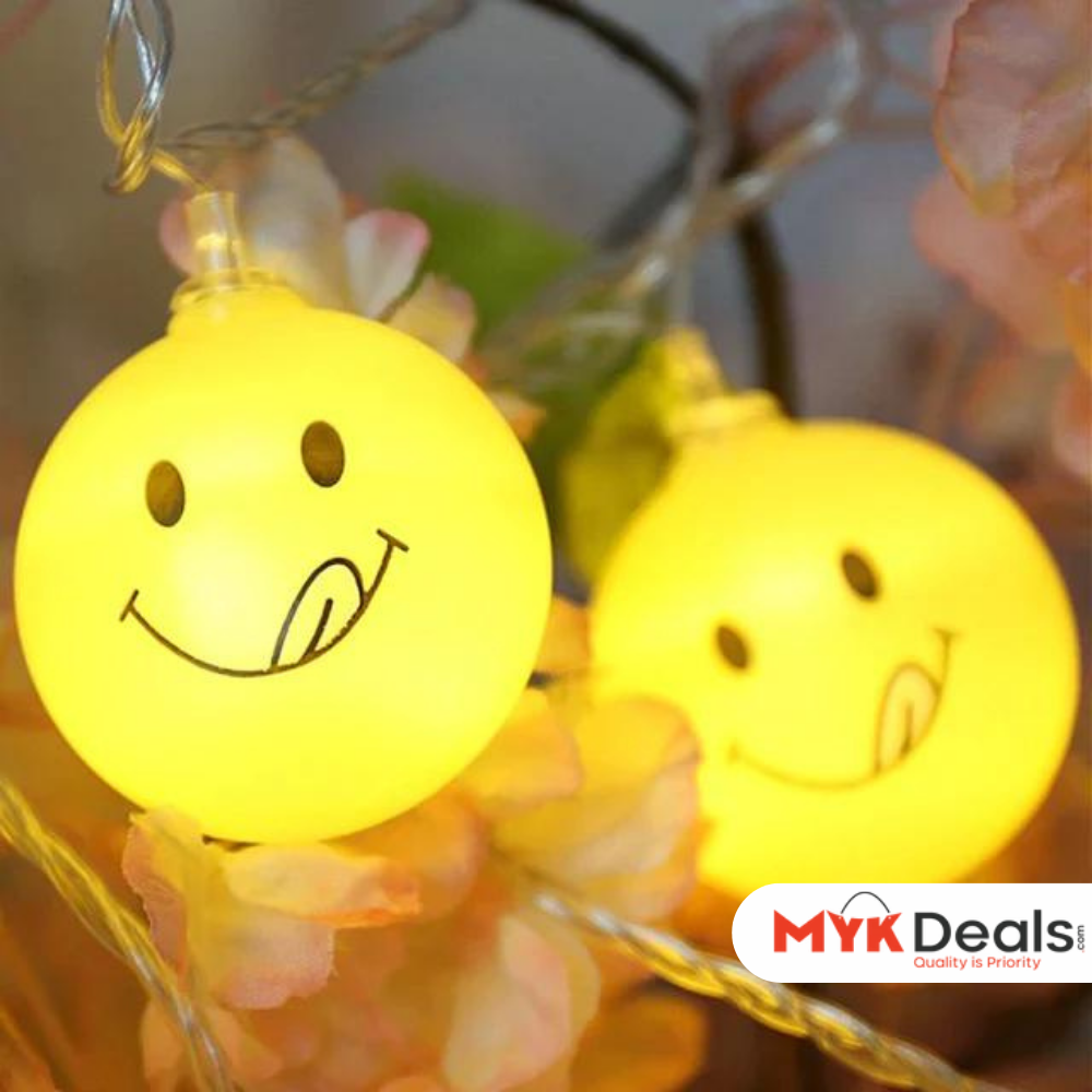 Set of 20 Emoji String Light, Smiley Face String Lights, Novelty String Light, Kids Decor Smiley Lights, Battery Operated Lighting Lamp, Garland Outdoor String Lights Home Decor Party Decoration String Lights, Emoji's Modeling String Lights