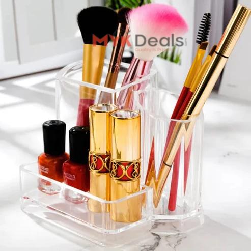 Transparent Makeup Brush , Lipstick Nail Polish Display Holder Organizer