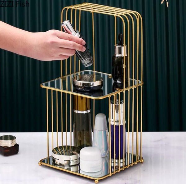 Cosmetic cage metal brass stand