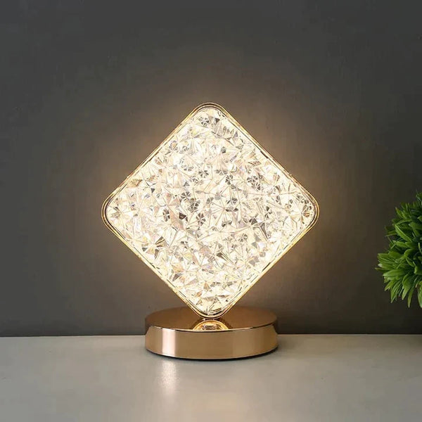 CRYSTAL SQUARE TABLE TOUCH CONTROL LAMP