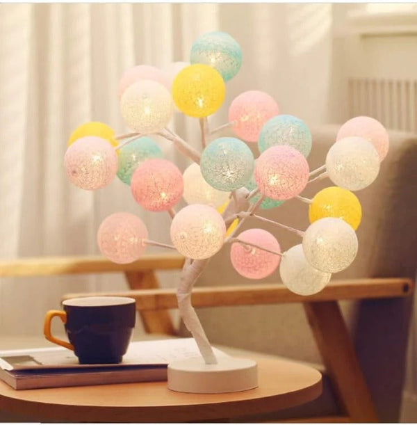 Led Light Cotton Ball Tree Lamp