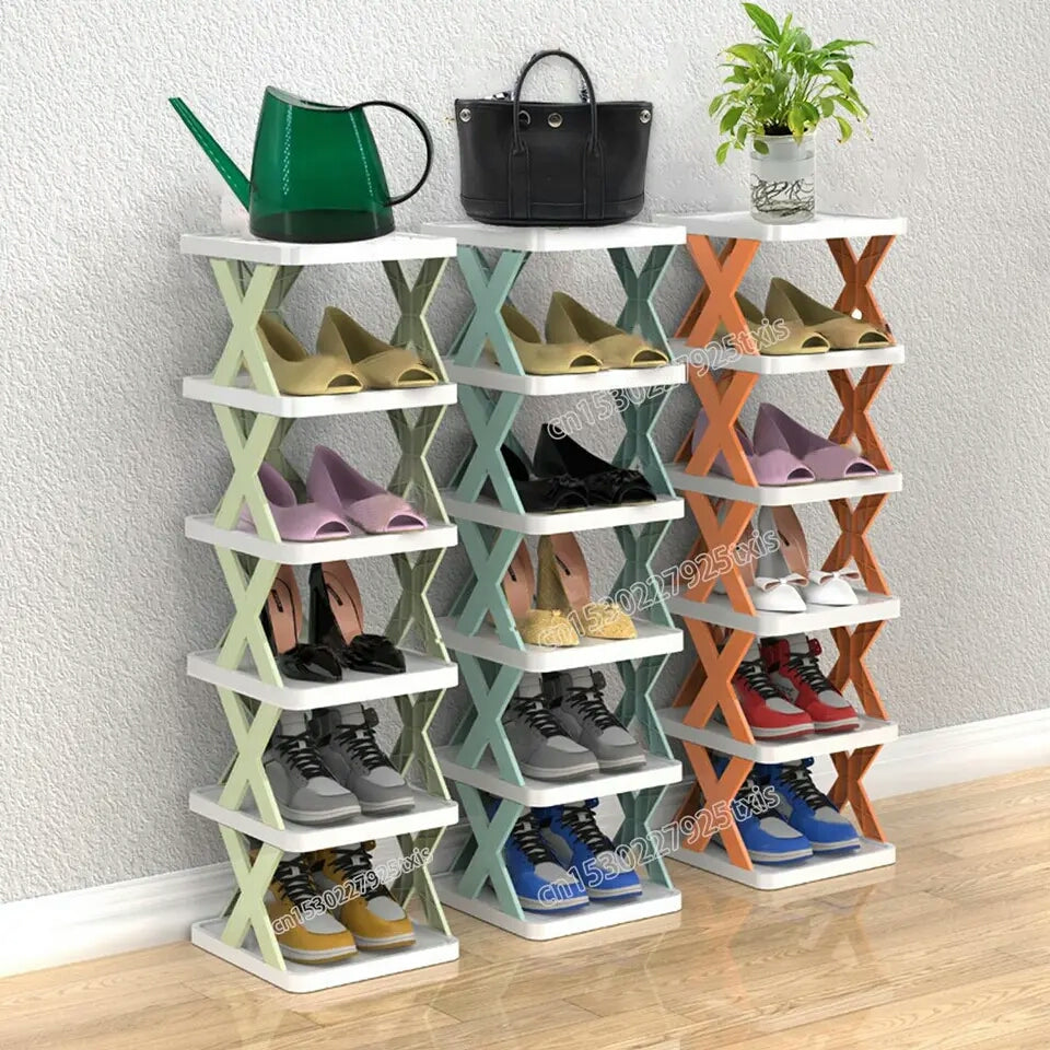 5 Layer Foldable Shoe Rack X Type
