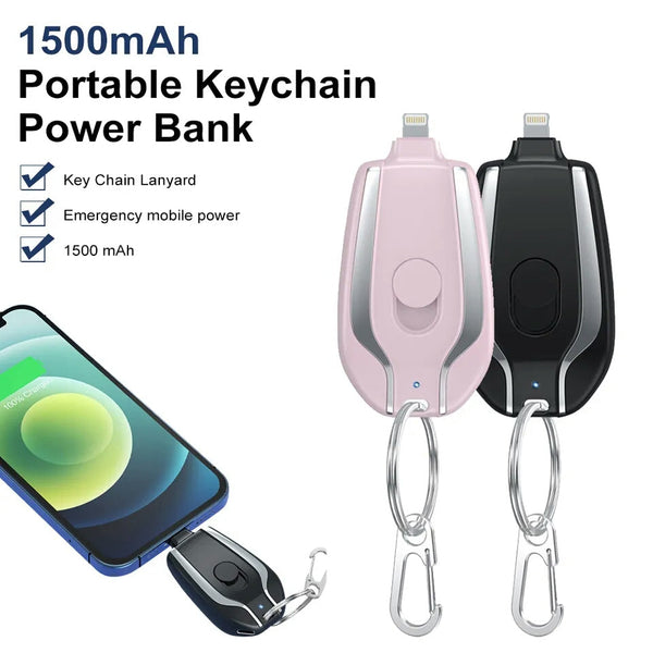 Portable Keychain Charger Type-C Fast Charging Backup Power Bank