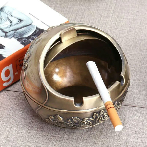 Ashtray Metal,Windproof with Lid,Ash Trays for Cigarettes