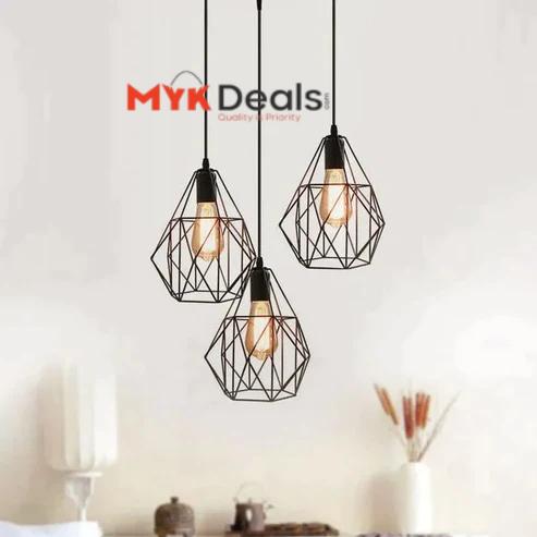 Triple Cage Pendant Lamp