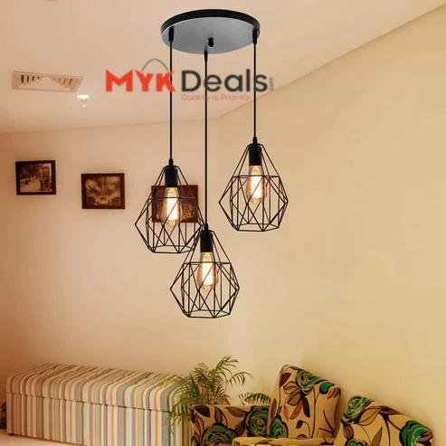 Triple Cage Pendant Lamp