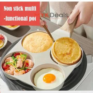 Four Round Egg Pan, Multi Pancake Pan, 4 Cavity Breakfast Omelet Pot, Non-Stick Frying Pan