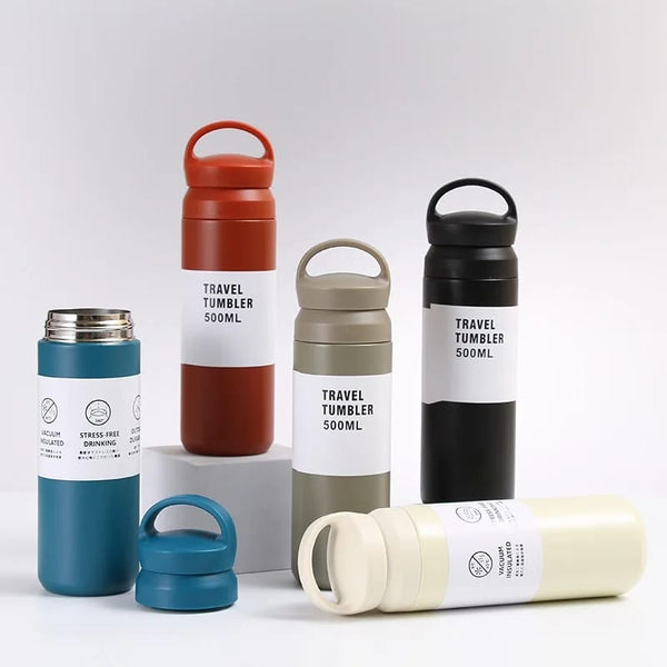 500ml Double Layer 304 Stainless Steel Portable Vacuum Flasks Hot/cold Maintance Water Bottles