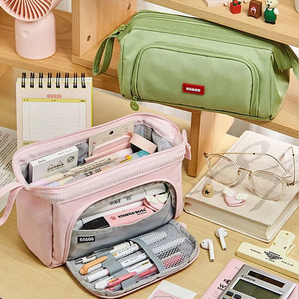 Large Capacity Multi-purpose Stationary & Cosmetic Pouch
