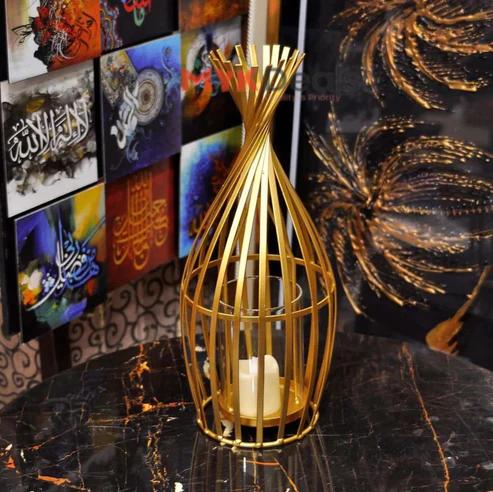 European  decorations gold light luxury Iron Candle Stand With Candle