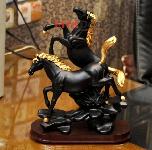 Ceramic Double Horse Show piece Home Decor Office Table Decoration