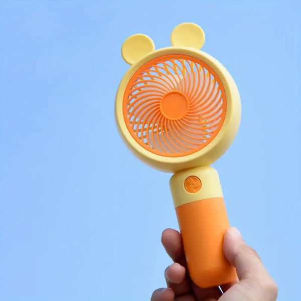 Cute Bear Ear Fan With Stand, Rechargeable Mini Small Fan, Portable Pocket Desktop Fan, Electric Handheld Fan, Small Desk Personal Fan, Mini Pocket Cooling Fan,