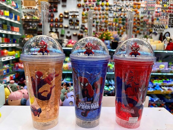 Fancy Straw Glass Spiderman