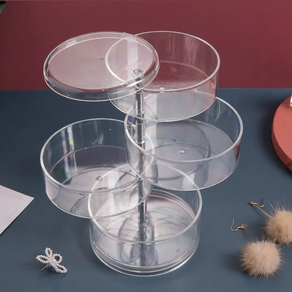 Multi-layer Storage Case Transparent Rotation Jewelry Box.