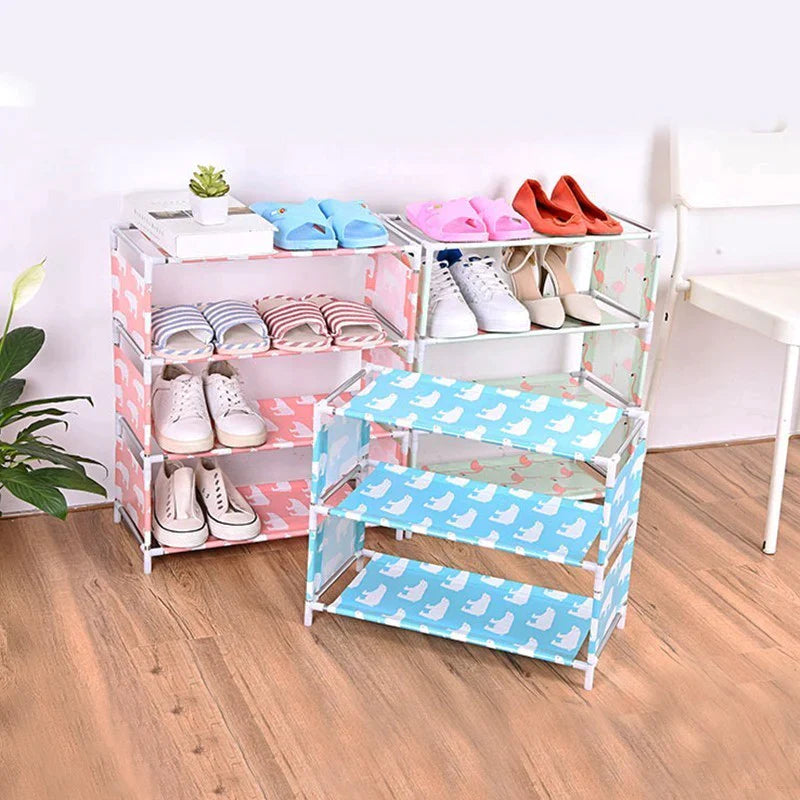 Stainless-Steel Non-woven Waterproof Storage Shoe Rack.